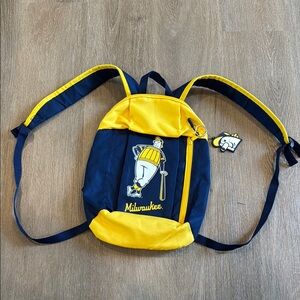 Milwaukee Brewers Blue and Yellow Backpack